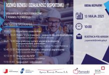 Rozwój biznesu i działalności eksportowej-  webinarium 13 maja