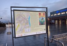 Plan miasta i nowe oznaczenia Szlaku Motławskiego