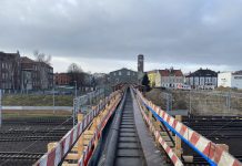 Trwają prace przy budowie wiaduktu