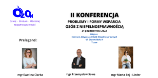 II Konferencja – Problemy i formy wsparcia osób z niepełnosprawnością – 21 października