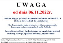 Zmiana godzin kursowania autobusów linii 2 i 3