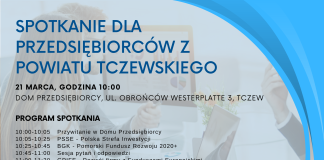 Spotkanie dla przedsiębiorców z powiatu tczewskiego – 21 marca