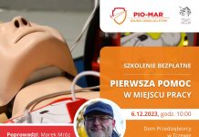 Bezpłatne szkolenie – “Pierwsza pomoc w miejscu pracy” – 6 grudnia