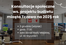 Budżet miasta Tczewa 2025 – zapraszamy na konsultacje społeczne