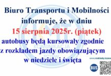 Zmiana organizacji ruchu autobusowego w dniu 15 sierpnia