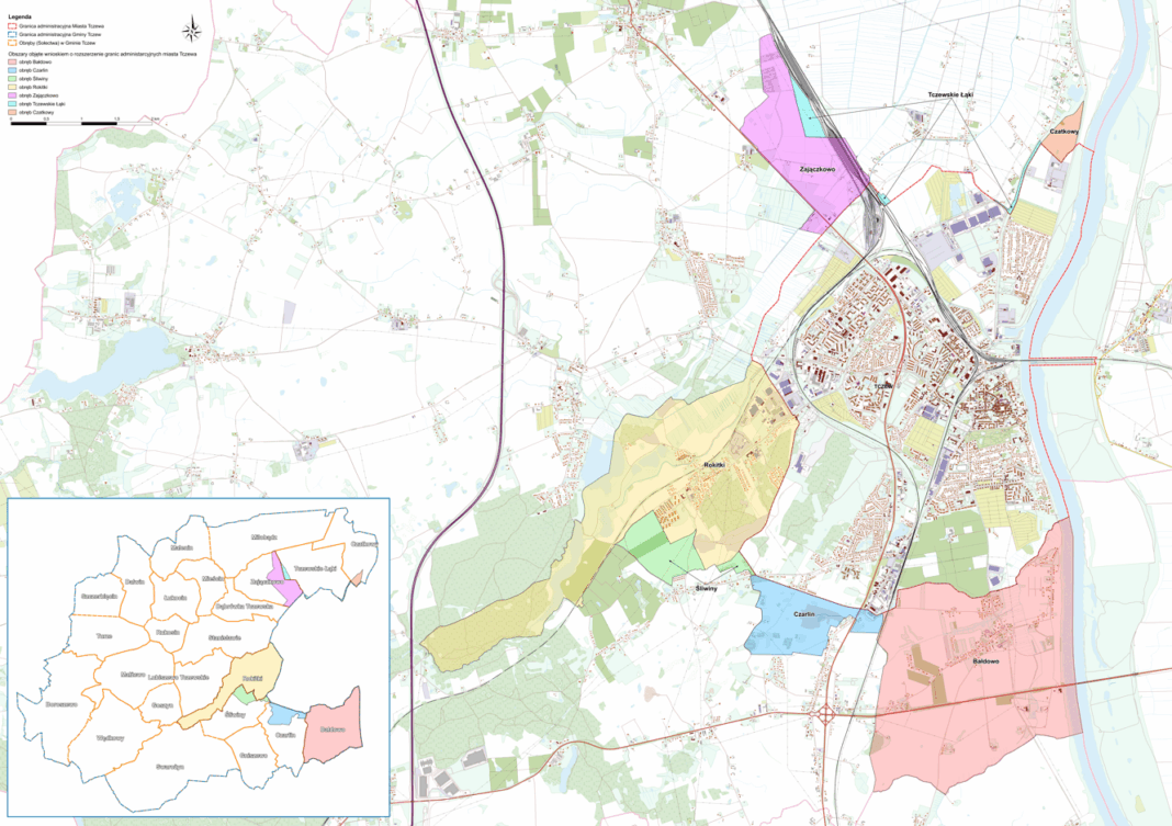 mapa obszarów objętych propozycją