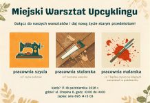 Miejski Warsztat Upcyklingu w Tczewie zaprasza na kreatywne warsztaty – 17-18 października